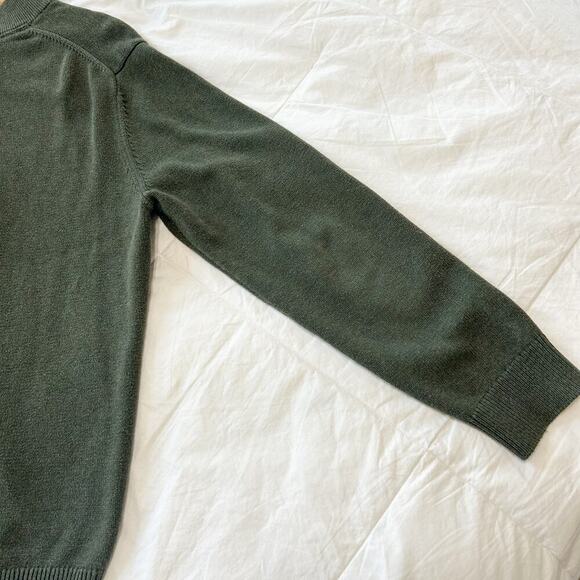 Frederick Anderson Copenhagen Green Cotton Quarter Snap Sweater Men’s Size XL - Picture 5 of 6